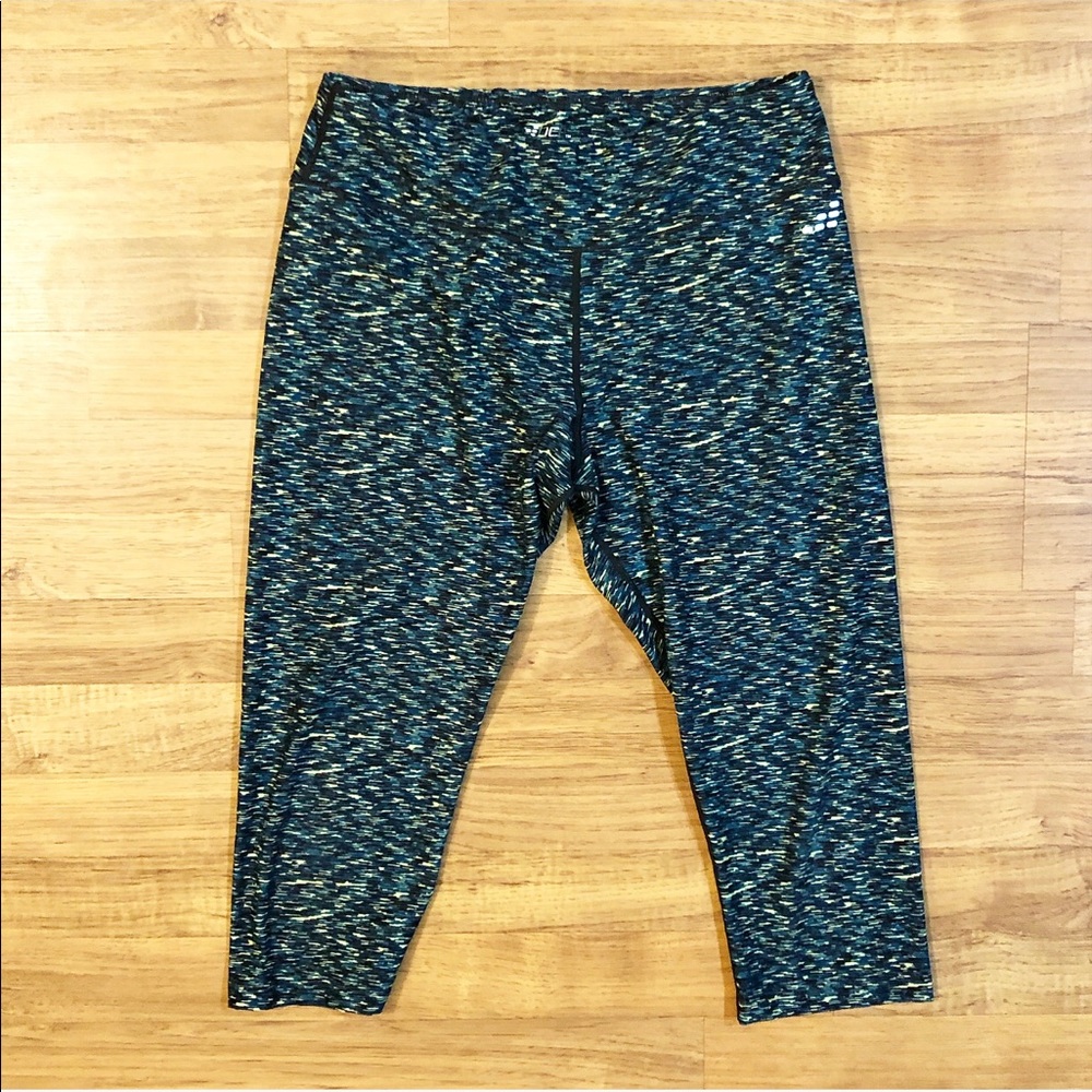 BCG Green/Yellow Athletic Capri Leggings-Medium